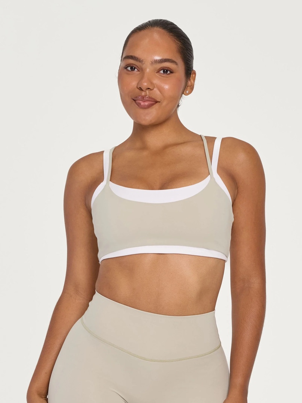 Form Halter Layered Bra/Shorts Set in Cottage/White